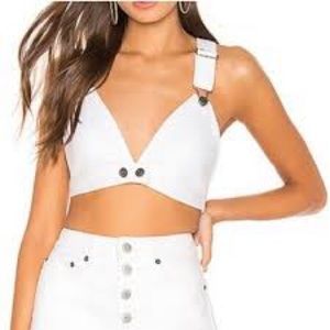 Bb Dakota white denim crop top